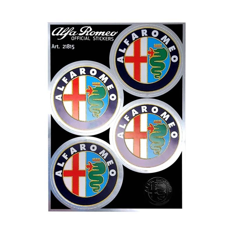 Alfa Romeo 21815 Aufkleber Offizielle 4 Logos 80er Jahre 48 mm, Chrom von Alfa Romeo