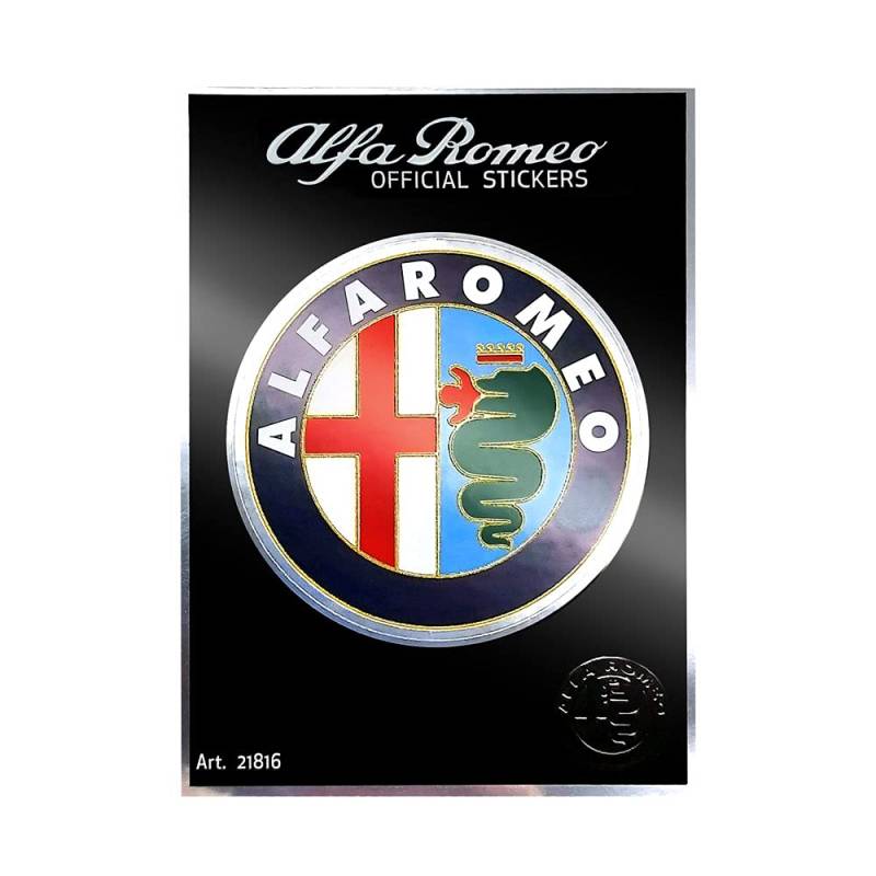 Alfa Romeo 21816 Aufkleber Offiziell 1 Logo 80er Jahre, Durchmesser 75 mm, Chrom von Alfa Romeo