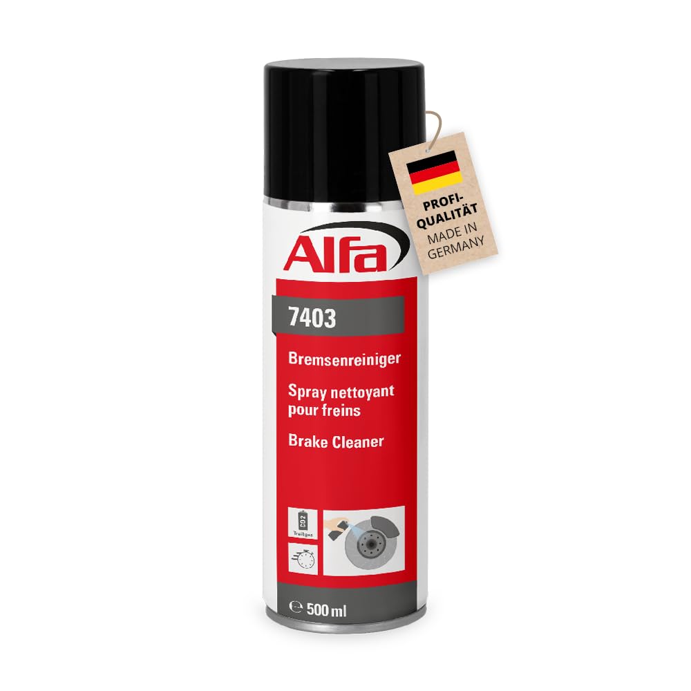 Alfa 1x Bremsenreiniger 500 ml Profi-Qualität Premium-Reiniger Bremsen Spray kraftvoll rückstandsfrei gegen Öle Fette Harze - Made in Germany von Alfa