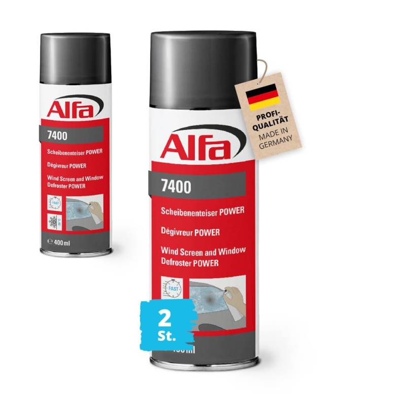 Alfa 2X Scheibenenteiser 400 ml Profi-Qualität Power Spraydose schnelle Enteisung bis -20°C Winter Entfroster Scheiben Enteiser Türschloss Türdichtung EIS Frost von Alfa