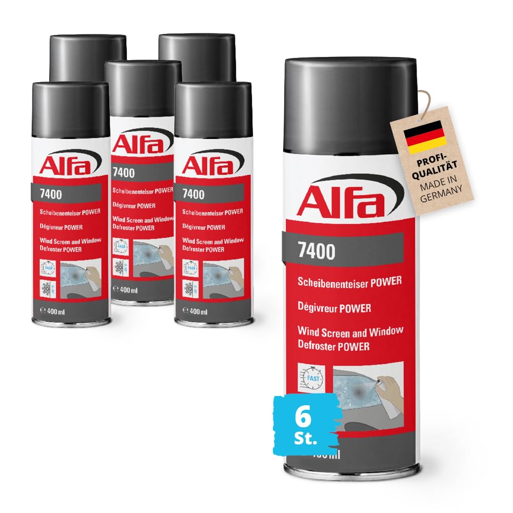 Alfa 6X Scheibenenteiser 400 ml Profi-Qualität Power Spraydose schnelle Enteisung bis -20°C Winter Entfroster Scheiben Enteiser Türschloss Türdichtung EIS Frost von Alfa