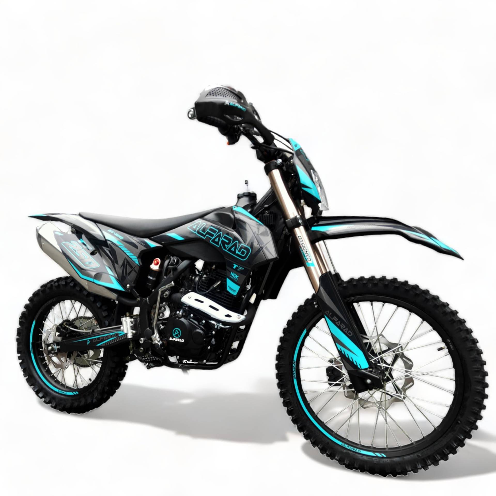 Dirt Bike Alfarad T7 21/18 250ccm Dirtbike CrossBike Enduro DirtBike pocket Pitbike PocketBike Motocross Motorrad Motorbike Motorsport Pit Pocket Vollcross Türkis von Alfarad