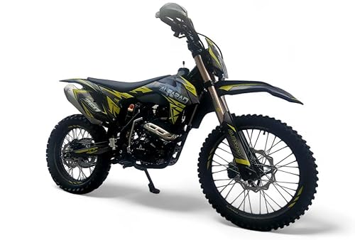 Alfarad T7 21/18 Dirt Bike Dirtbike CrossBike Enduro DirtBike pocket 250ccm Pitbike PocketBike Motocross Motorrad Motorbike Motorsport Pocket Vollcross Crossbike OVP Gelb von Alfarad