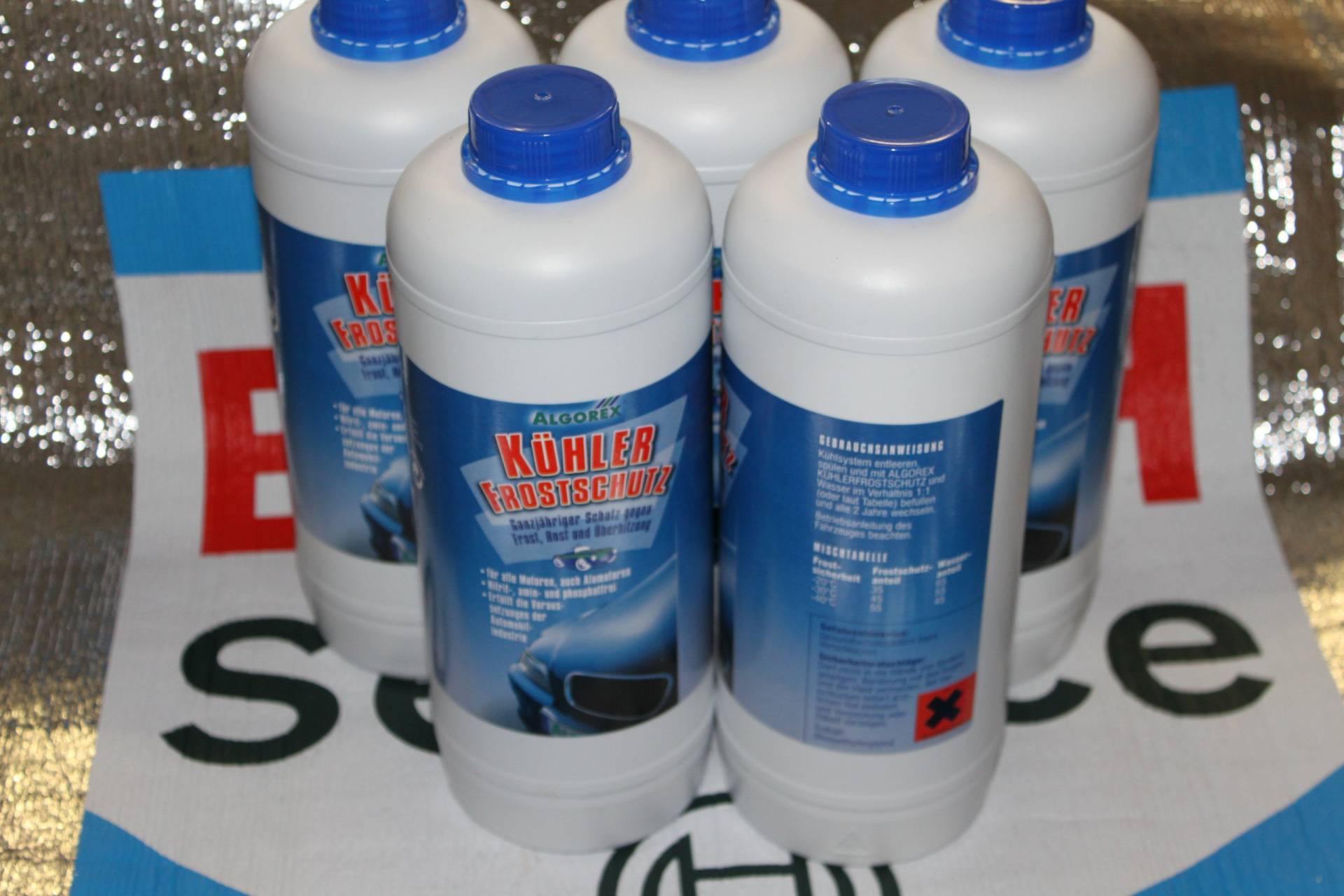 Kühlerfrostschutz Algorex - BLAU-5 Stk Inhalt pro Flasche-1500 ml von Algorex