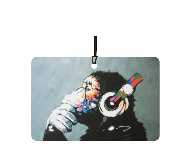 Ali Air Freshener Banksy Auto-Lufterfrischer „DJ Monkey“, mit Affen-Motiv, ideal als Nikolaus-Geschenkidee von Ali Air Freshener