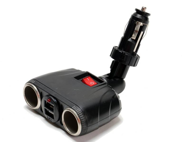 All Ride Doppel-Steckdose mit USB-Adapter 8A, Stecksystem, Gelenk, 2 x USB, 12V 24V, für Auto LKW Wohnwagen Busse von All Ride