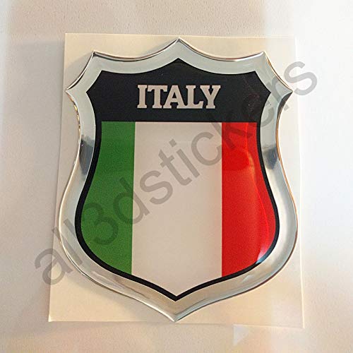 All3DStickers Aufkleber Italien Harz 3D Emblem Italien Kuppel Flagge von All3DStickers