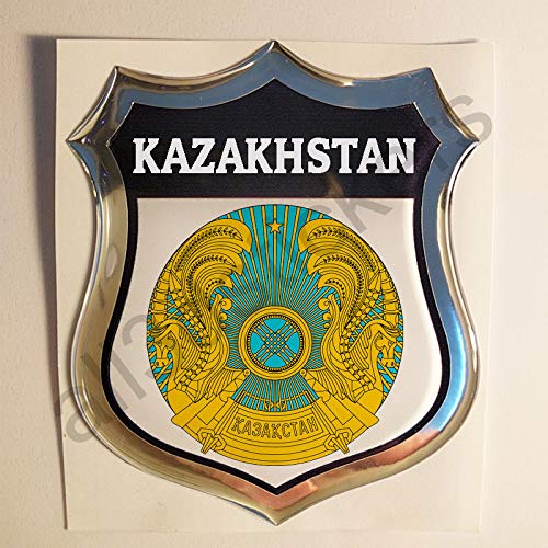 All3dstickers Aufkleber Wappen Kasachistan Relief 3D-Emblem Kasachistan Harz Vinyl von All3DStickers