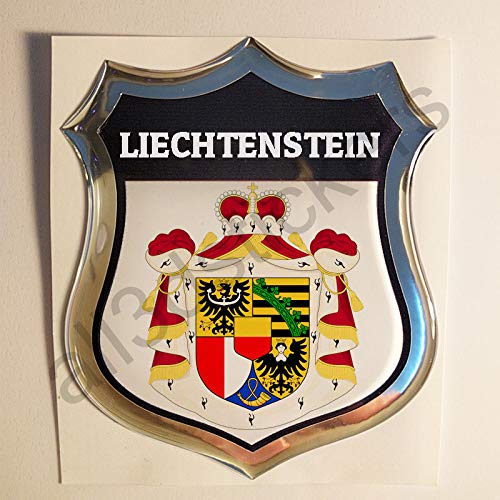 All3dstickers Aufkleber Wappen Liechtenstein Relief 3D Emblem Liechtenstein Harz Vinyl von All3DStickers