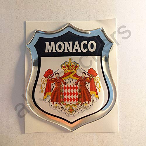 All3dstickers Aufkleber Wappen Monaco Relief 3D Emblem Monaco Harz Vinyl von All3DStickers