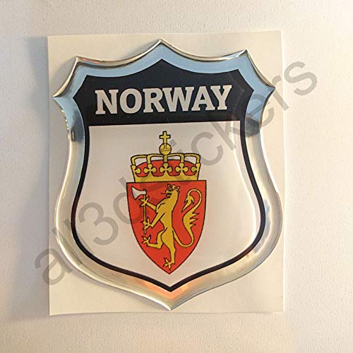 All3dstickers Aufkleber Wappen Norwegen Waffen Relief 3D-Emblem Norwegen Harz Vinyl von All3DStickers