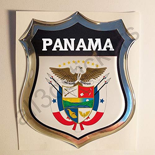 All3DStickers Aufkleber Panama Wappen Kfz-Aufkleber Panama Emblem Gedomt Flagge 3D Fahne von All3DStickers