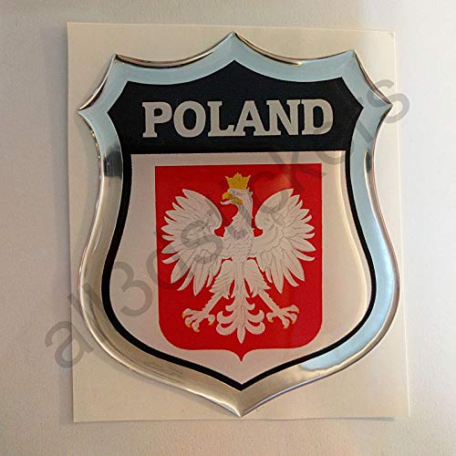 All3dstickers Aufkleber Wappen Polen Relief 3D Emblem Polen Harz Vinyl Aufkleber von All3DStickers