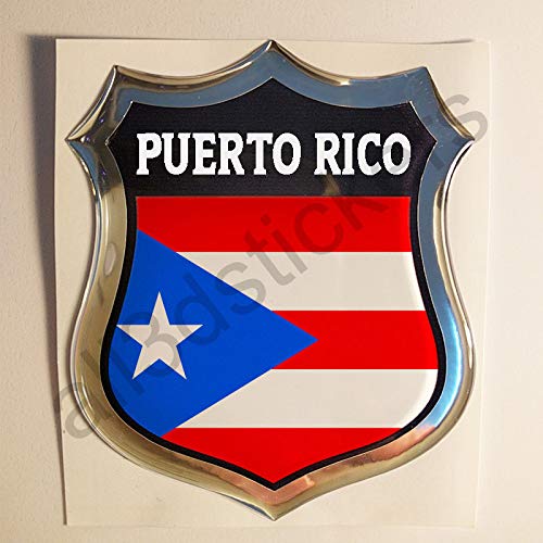 All3dstickers Aufkleber Rico Relief 3D Wappen Flagge Puerto Rico Harz Vinyl von All3DStickers