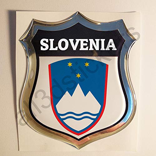 All3dstickers Aufkleber Wappen Slowenien Relief 3D-Emblem Slowenien Harz Vinyl von All3DStickers