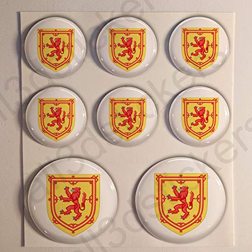 All3DStickers Wappen Schottland Aufkleber Harz Gewölbt 8 x 3D Kfz-Aufkleber Gedomt Flaggen Fahne Schottland von All3DStickers