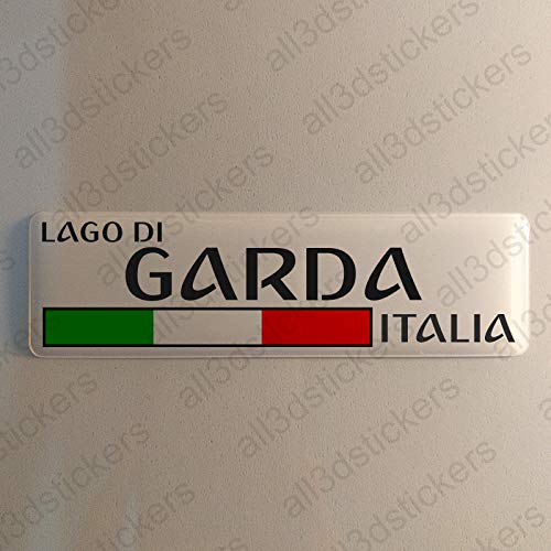 Gardasee Italien Aufkleber Gardasee 120x30mm Autoaufkleber Flagge 3D Fahne Italia von All3DStickers