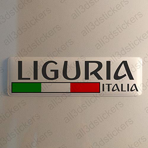 Ligurien Italien Aufkleber Ligurien 120x30mm Autoaufkleber Flagge 3D Fahne Italia von All3DStickers