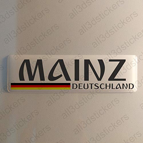 Mainz Deutschland Aufkleber Mainz 120x30mm Autoaufkleber Flagge 3D Fahne Germany von All3DStickers