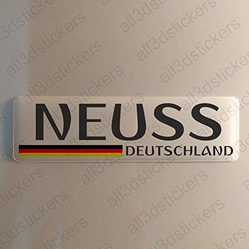 Neuss Deutschland Aufkleber Neuss 120x30mm Autoaufkleber Flagge 3D Fahne Germany von All3DStickers