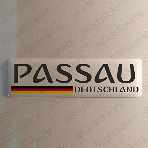 Passau Deutschland Aufkleber Passau 120x30mm Autoaufkleber Flagge 3D Fahne Germany von All3DStickers