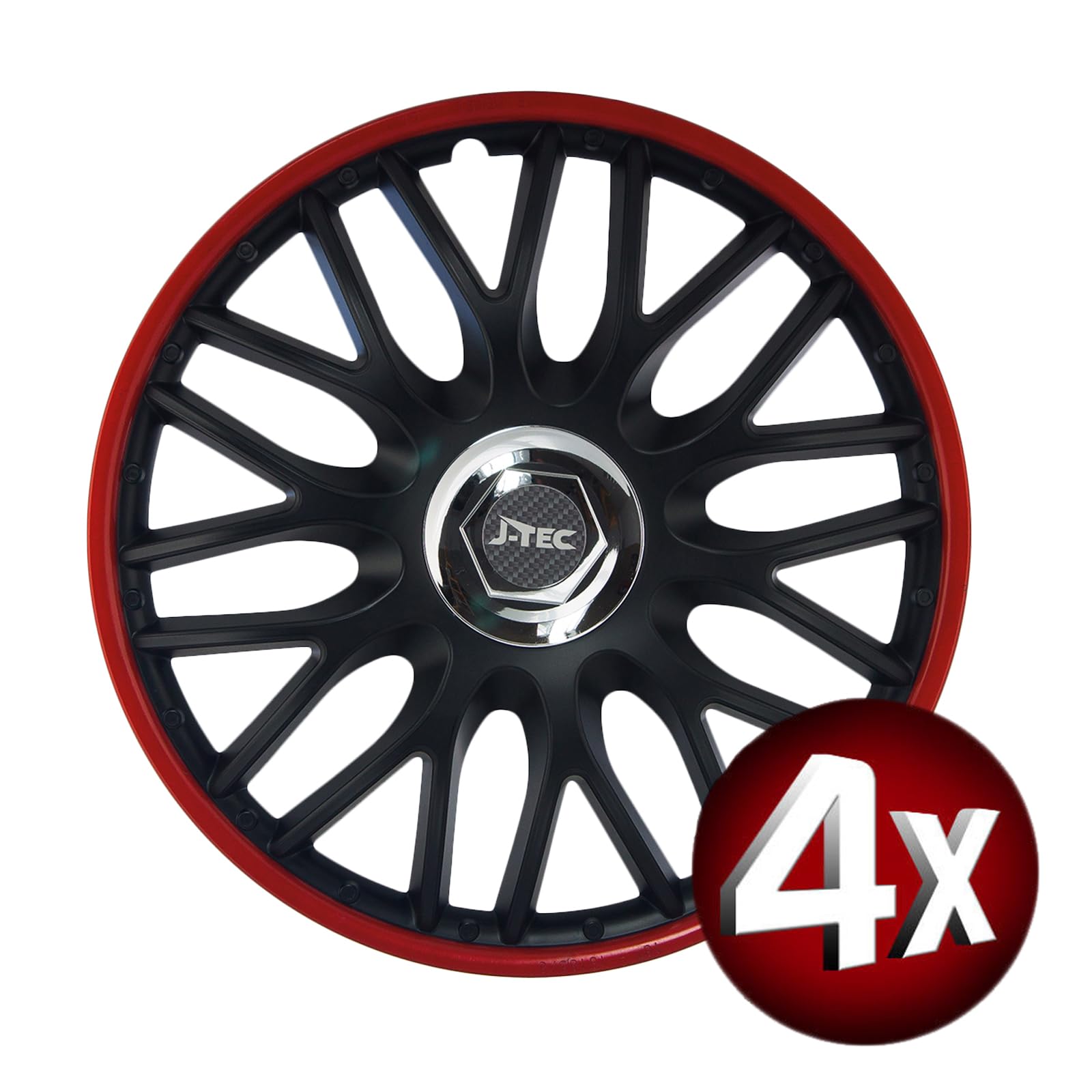 Radkappen Radzierblenden Orden Red PRO 4 Stück (15 Zoll) von All4You