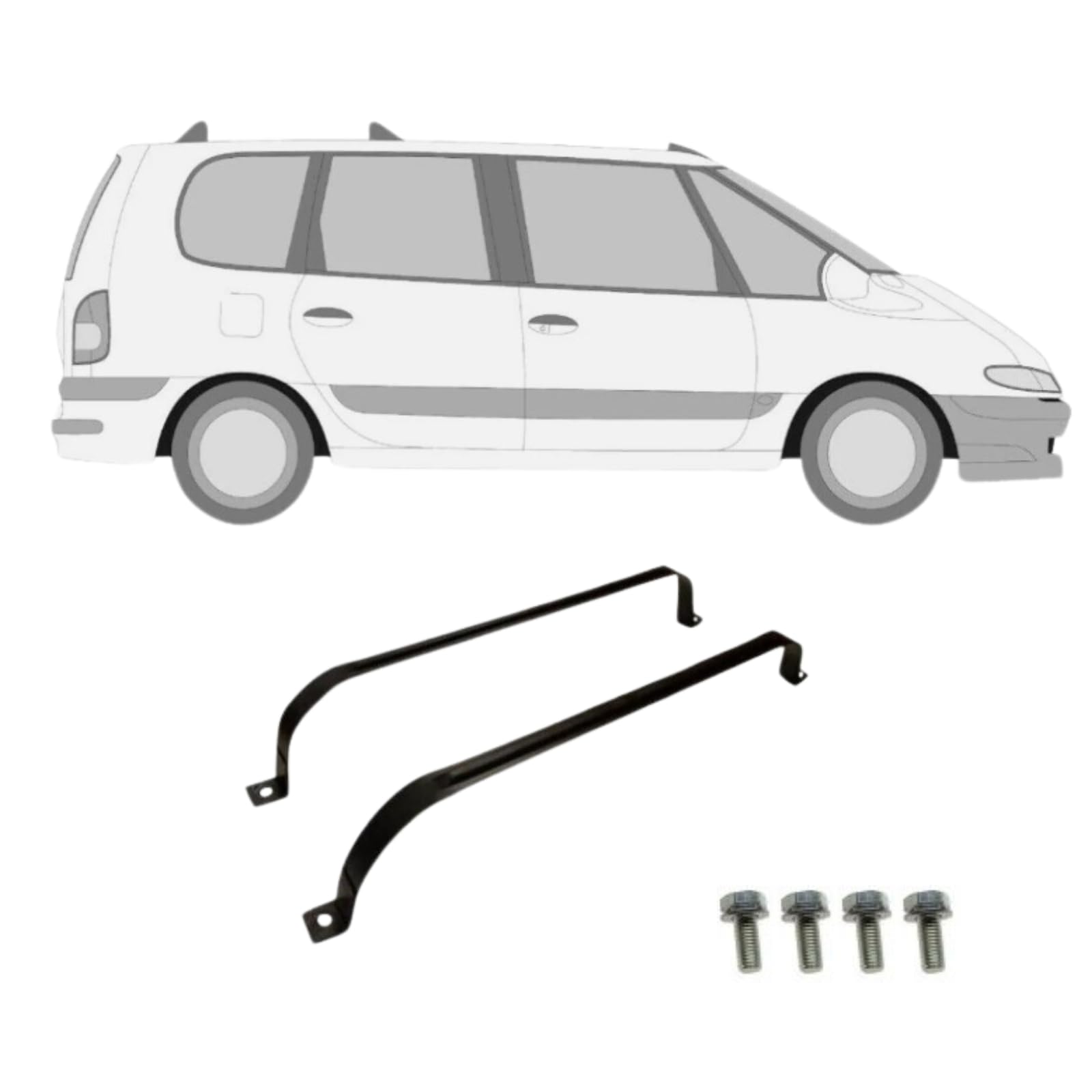 2x Tankband Tankbänder Kraftstofftankbänder für Renault Espace III 1996-2002 + Schrauben von All4you