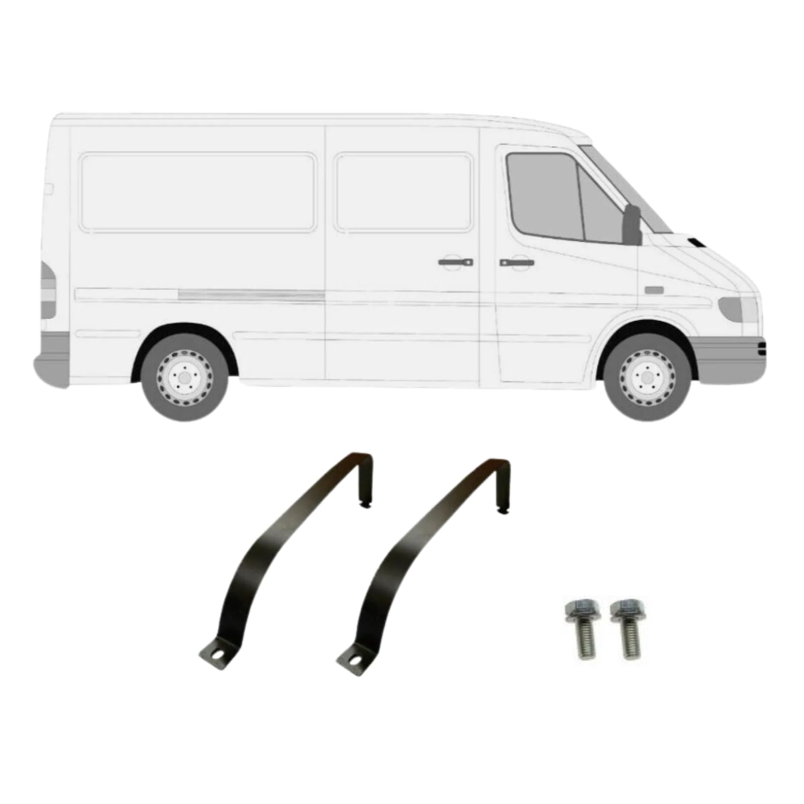 2x Tankband für VW LT Mercedes Sprinter W901-905 1995-2006 Tankbänder Kraftstofftankbänder + Schrauben von All4you