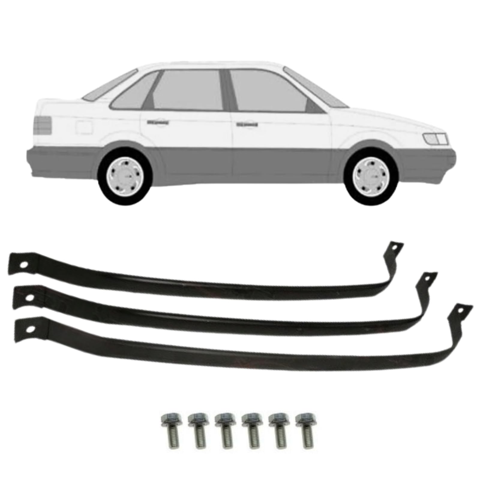 3x Tankband Satz Kraftstofftankbänder hinten für VW Passat Variant + Schrauben von All4you