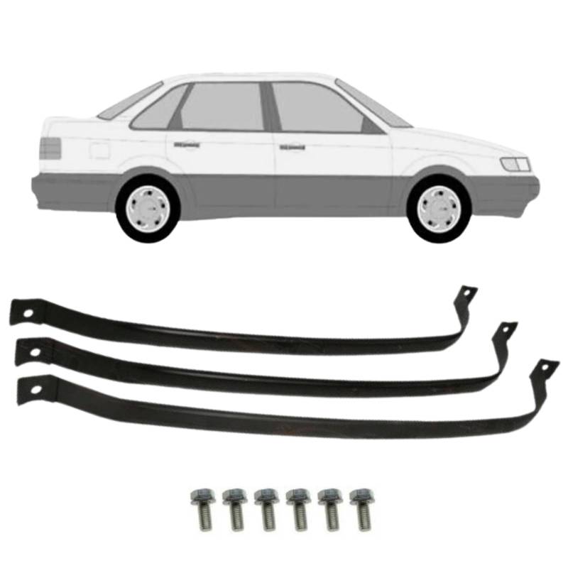 3x Tankband Satz Kraftstofftankbänder hinten für VW Passat Variant + Schrauben von All4you