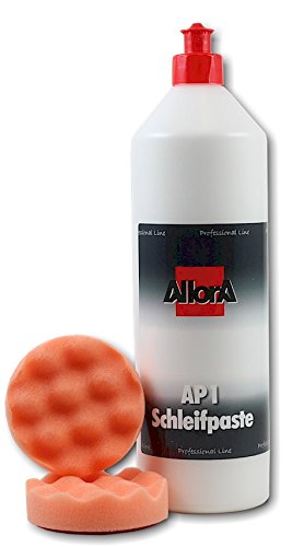 AllorA NEU Schleifpaste AP1 Schleifpolitur Politur erzeugt tiefen Glanz inkl. 2 x Polierpad 80mm von AllorA