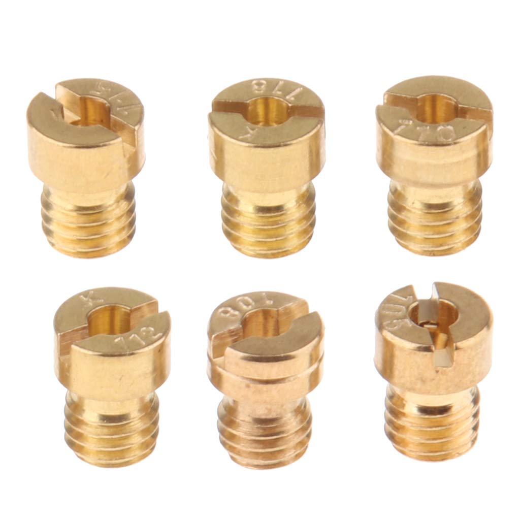 Almencla 6 x Hauptdüsen M5 105-118 Vergaser Vergäserdüsen Set für PWK FCR OKO KOSO, Golden von Almencla