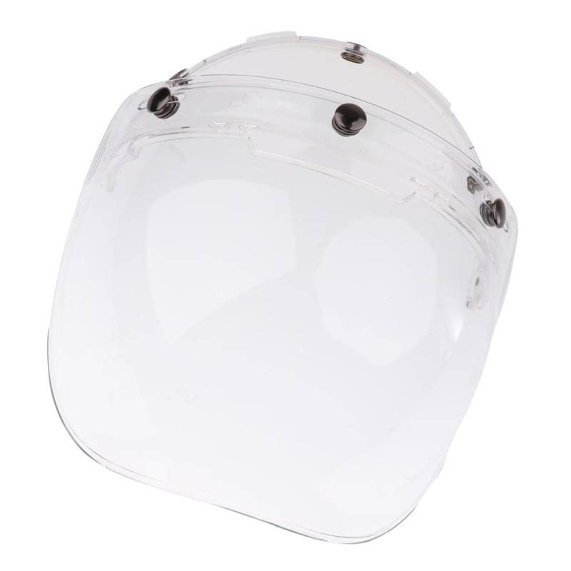 Almencla Universal Bubble 3 Snap Motorradhelm Visier Up Face Lens Plain - 3 von Almencla