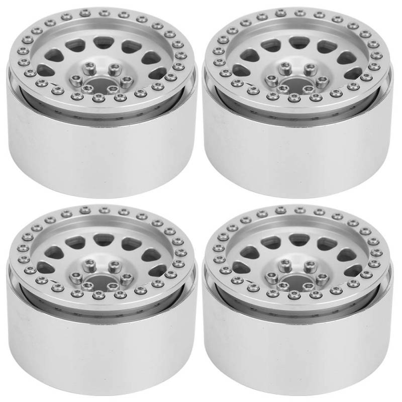 1/10 RC Radnabe 4 Stück Aluminiumlegierung CNC Metall RC Radnabe 2,5 Zoll Nabe für SCX10 (SILVER) von Alomejor