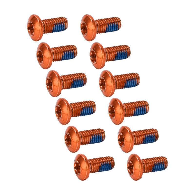 12 -pcs -Legierungsstahl -Fahrradscheibenscheiben -Rotorschrauben mit 12 Schrauben Set Radscheibenbremsbremse Legierung Stahl für Mountainbike (ORANGE) von Alomejor