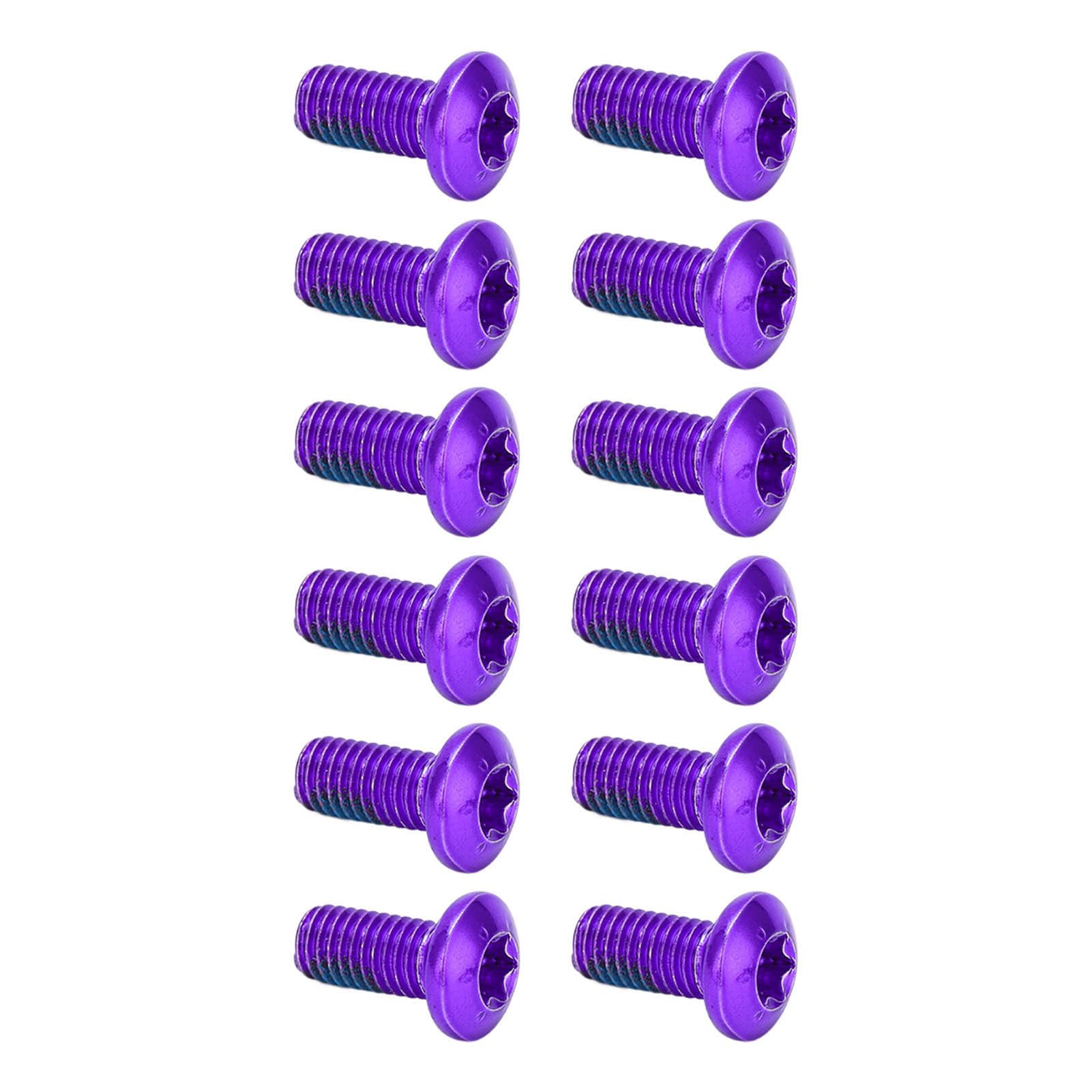 12 -pcs -Legierungsstahl -Fahrradscheibenscheiben -Rotorschrauben mit 12 Schrauben Set Radscheibenbremsbremse Legierung Stahl für Mountainbike (PURPLE) von Alomejor