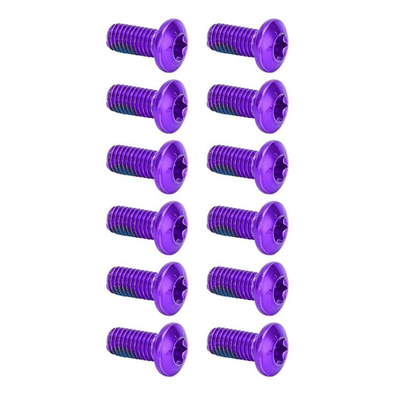 12 -pcs -Legierungsstahl -Fahrradscheibenscheiben -Rotorschrauben mit 12 Schrauben Set Radscheibenbremsbremse Legierung Stahl für Mountainbike (PURPLE) von Alomejor