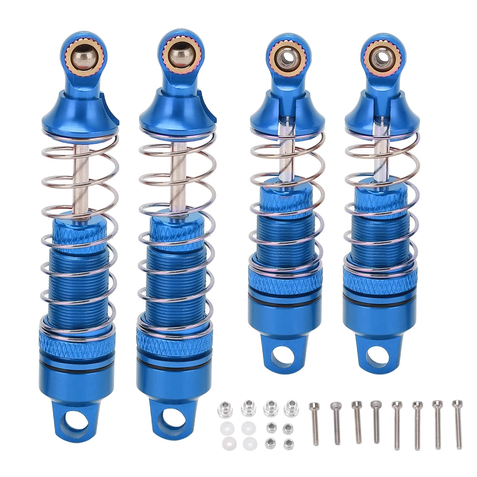 4-teiliger RC-Stoßdämpfer, Federdämpfer-Set aus Aluminiumlegierung mit Elastischer Feder für Losi Mini T 2.0 2WD 1/18 Truck (BLUE) von Alomejor