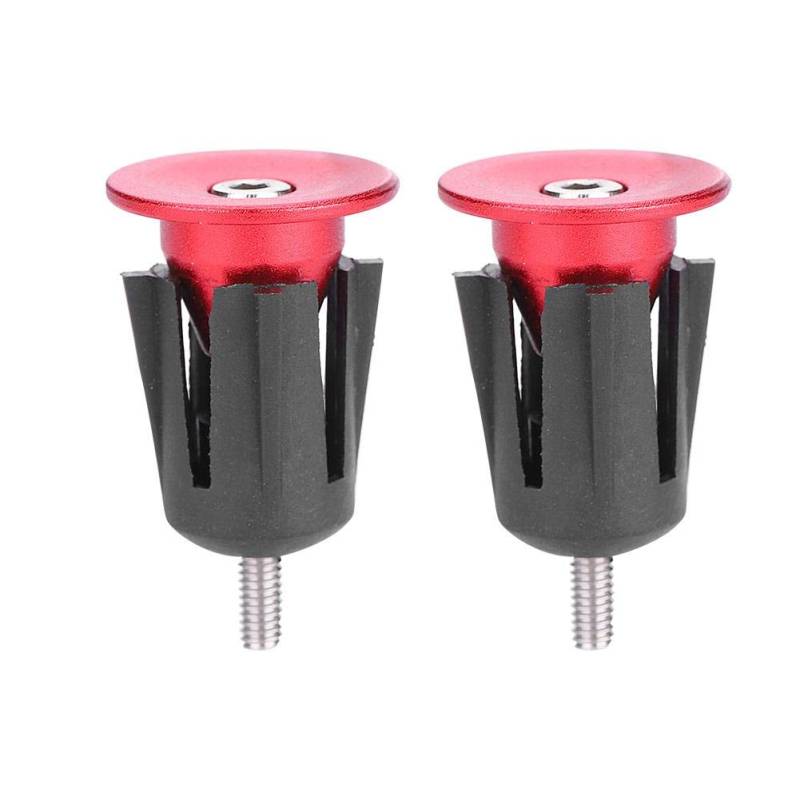 Alomejor 1 Paar Lenker Stecker Aluminiumlegierung Fahrradgriffe Bar Endkappen Stecker für Mountainbike Rennrad(Rot) von Alomejor