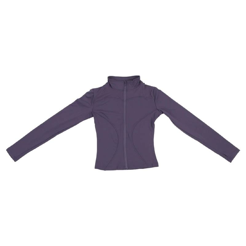 Alomejor Slim Fit Yoga-Jacke, Stehkragen, Langärmlig, Sportbekleidung, Trainingsjacke aus Polyesterfaser mit Reißverschluss für Lauf-Yoga (L) von Alomejor