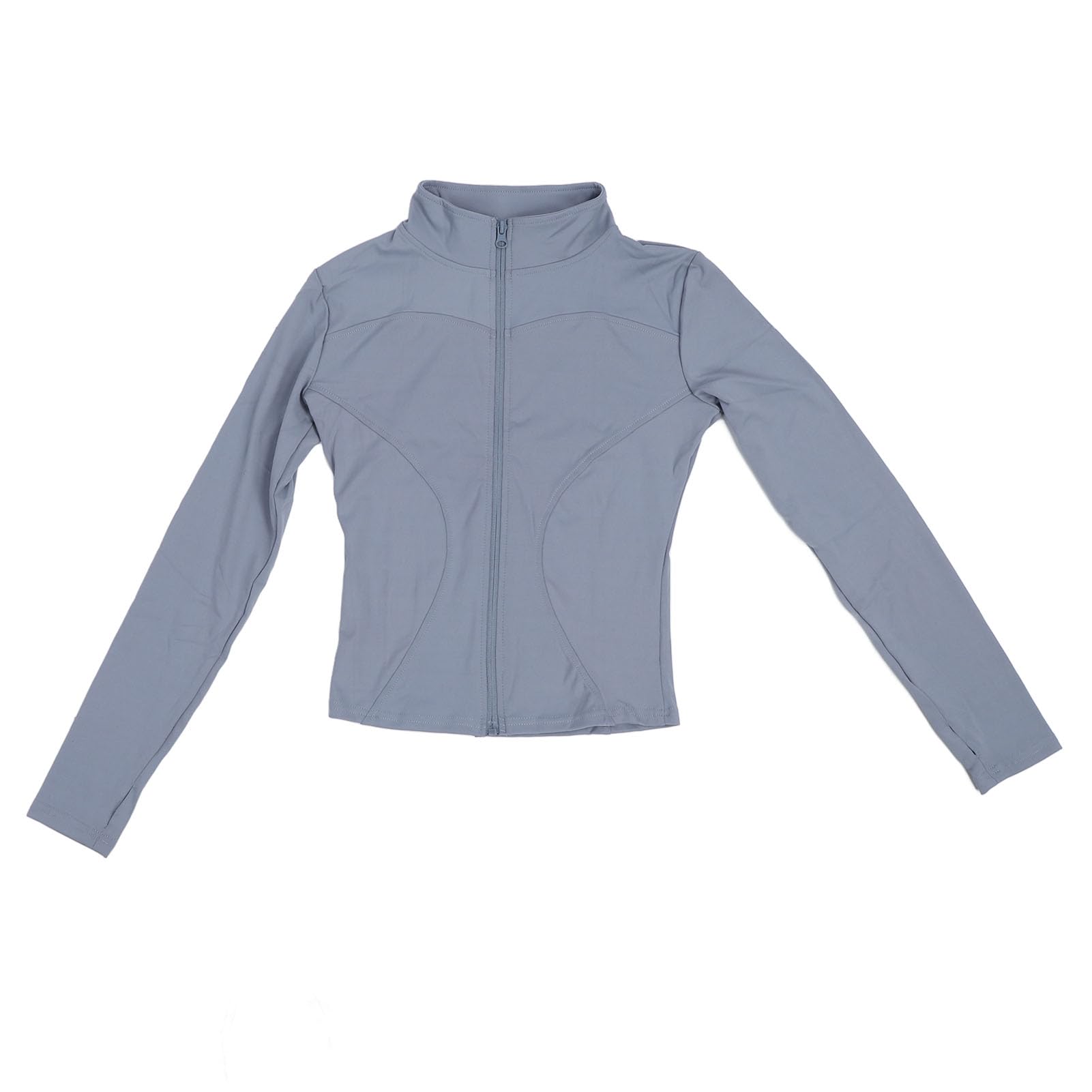 Alomejor Slim Fit Yoga-Jacke, Stehkragen, Langärmlig, Sportbekleidung, Trainingsjacke aus Polyesterfaser mit Reißverschluss für Lauf-Yoga (L) von Alomejor