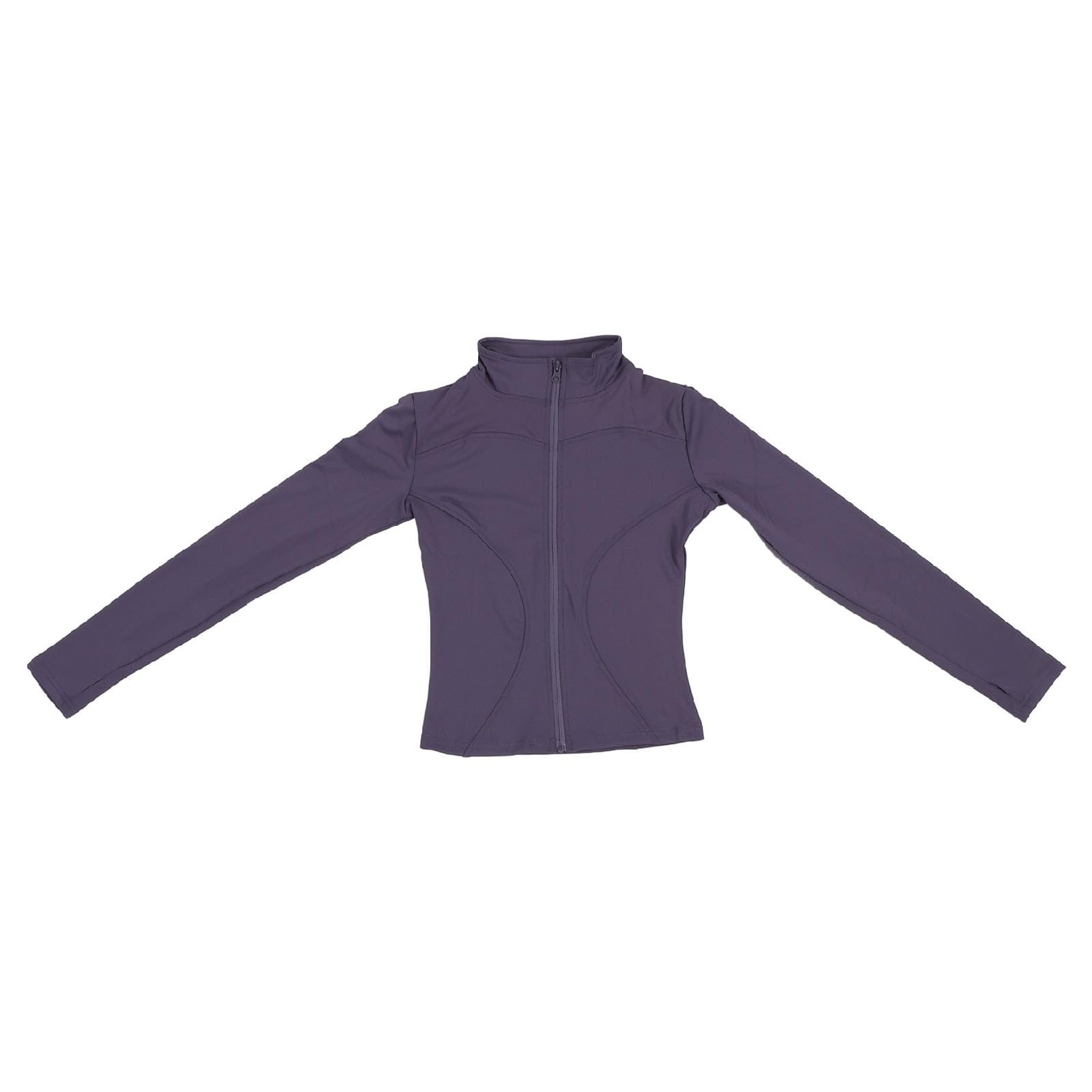 Alomejor Slim Fit Yoga-Jacke, Stehkragen, Langärmlig, Sportbekleidung, Trainingsjacke aus Polyesterfaser mit Reißverschluss für Lauf-Yoga (M) von Alomejor