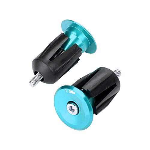 Lenker Endkappen Fahrrad Lenker Endstopfen Kappen Aluminiumlegierung Lenker Stecker für Mountainbike Rennrad Lenker(Blau) von Alomejor