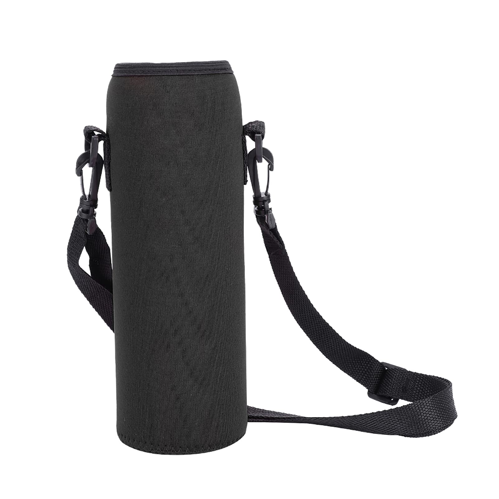 Neopren-Thermal-Wasserflaschenhalter, Tasche mit Riemen, wasserdichte Flaschenhülle für 1 L Wasserflasche für den Außenbereich (Black) von Alomejor