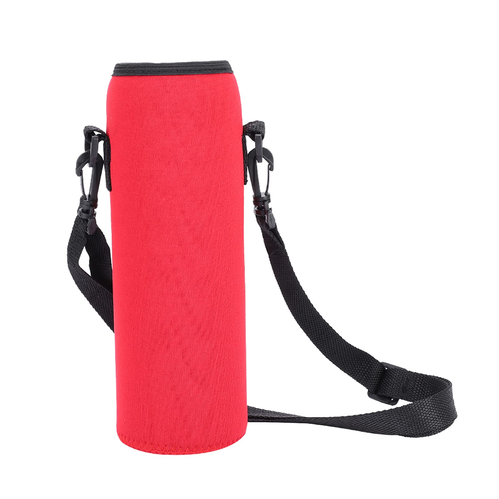 Neopren-Thermal-Wasserflaschenhalter, Tasche mit Riemen, wasserdichte Flaschenhülle für 1 L Wasserflasche für den Außenbereich (Rot) von Alomejor