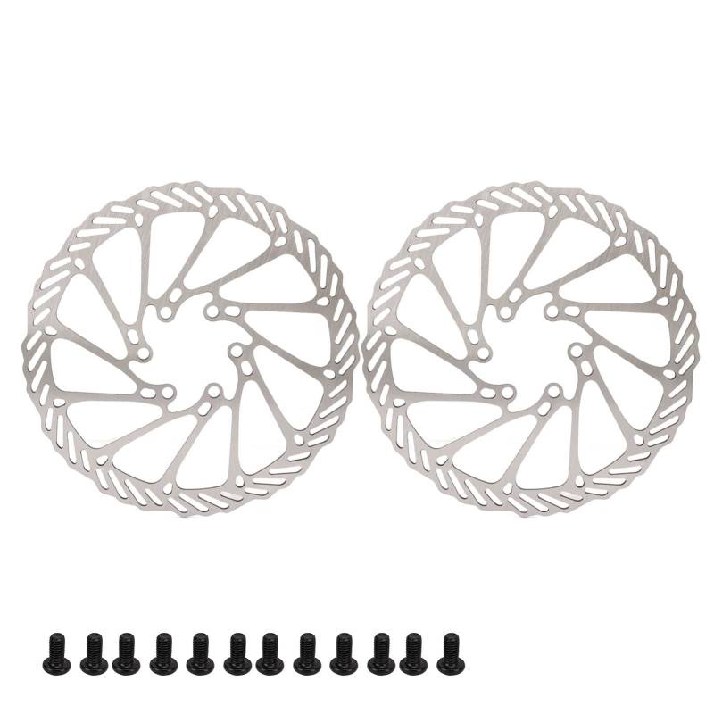 Stahl-Scheibenbremsscheiben-Set, Belüftet mit Wärmeableitung für Straßen-Mountainbikes, mit 12 Schrauben, 6 Monate (180mm) von Alomejor