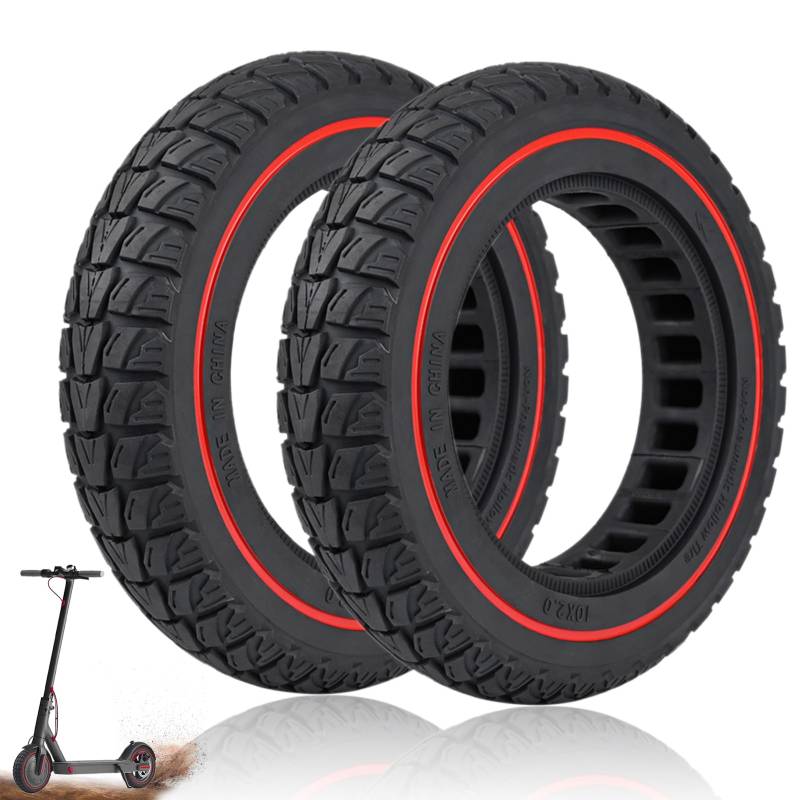 10 Zoll Scooter Offroad Reifen, 10x2 Vollgummireifen Scooter Reifen, Roller Vollgummi Reifen, Scooter Tubeless Ersatzreifen, Scooter Vollreifen, 10 Zoll Reifen Scooter Tubeless Solid Reifen von Aloskart