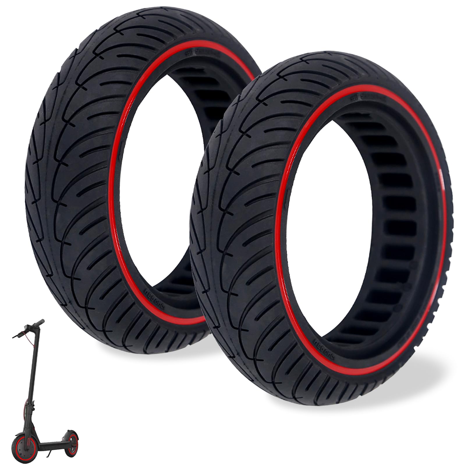 8.5 Zoll Ersatzreifen Reifen Scooter, Elektro Roller Solid Reifen, 8 1/2 x2 Reifen Vollgummi, 8.5 Zoll Reifen Tubeless für Xiaomi M365 Vollgummireifen, 2 Stück Reifen von Aloskart