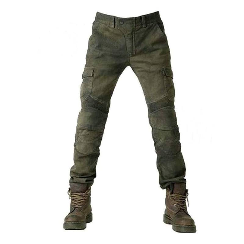 Alpha Rider Motorradhose Herren Jeans Textil Motorrad Hose mit Protektoren Armee Grün XL von Alpha Rider