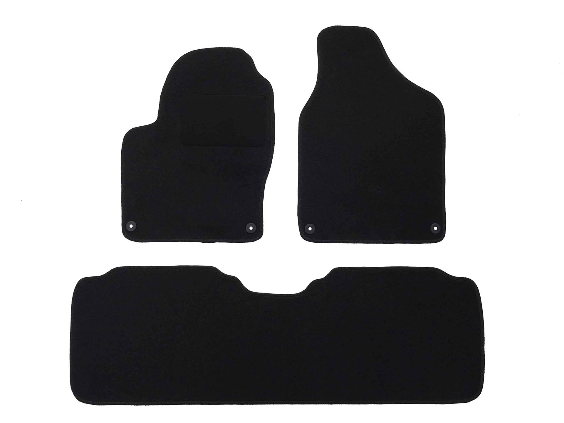 Alpha-Tex Fußmatten-Set für Seat Alhambra I, Typ 7V8, 7V9 (Baujahr 1996-2010), Classic schwarz | 3-tlg | Umrandung schwarz von Alpha-Tex Produktions- und Handels GmbH